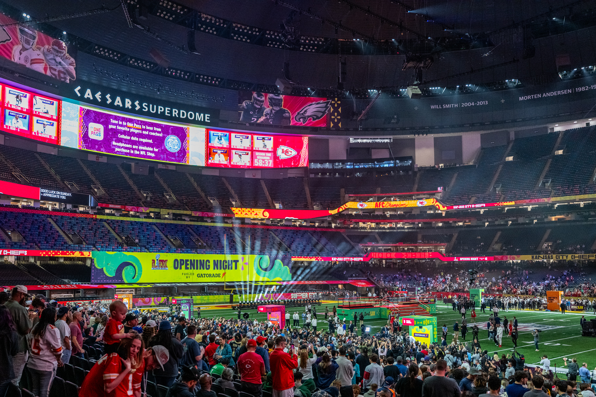 View of stadium and field brand integration.